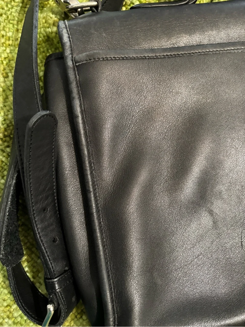 Vintage Coach Messenger Classic Black Leather  Briefcase - Premium Work Bag
